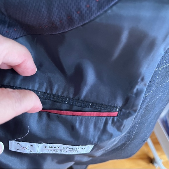 ZARA WINDOWPANE NAVY BLAZER - Picture 9 of 13